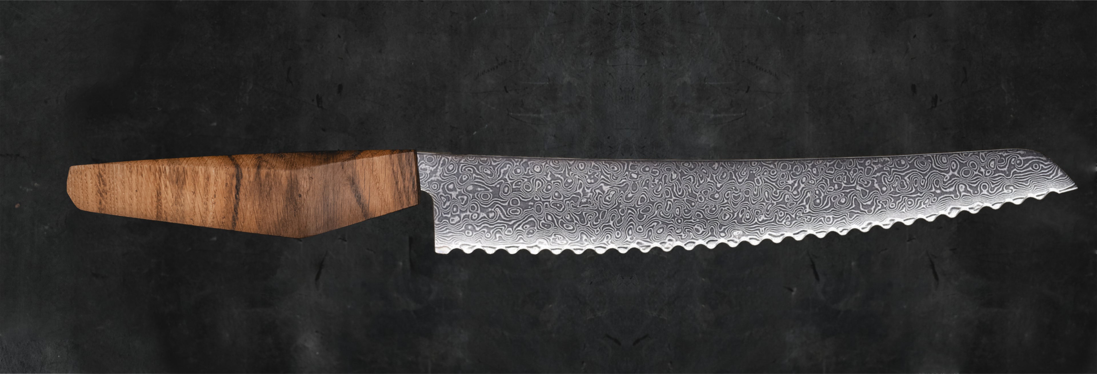 Damast Küchenmesser mit handgefertigten Holzgriffen
