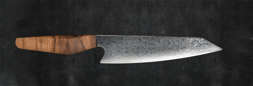Damast Küchenmesser mit handgefertigten Holzgriffen