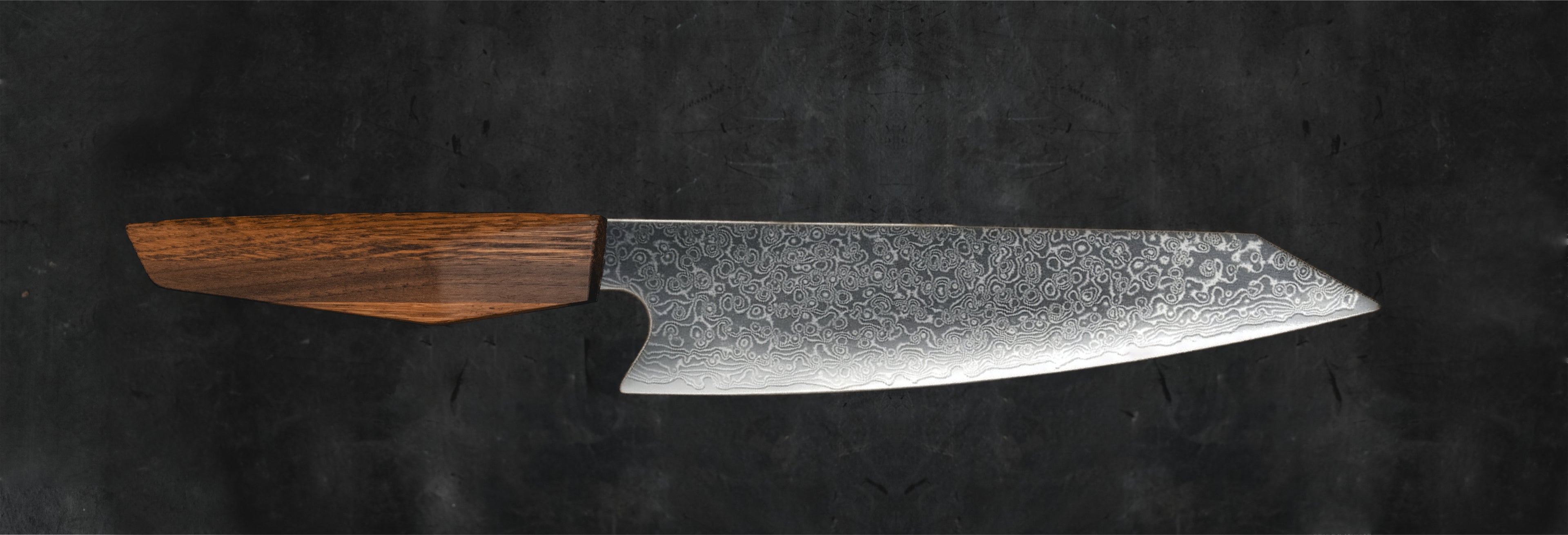 Damast Küchenmesser mit handgefertigten Holzgriffen