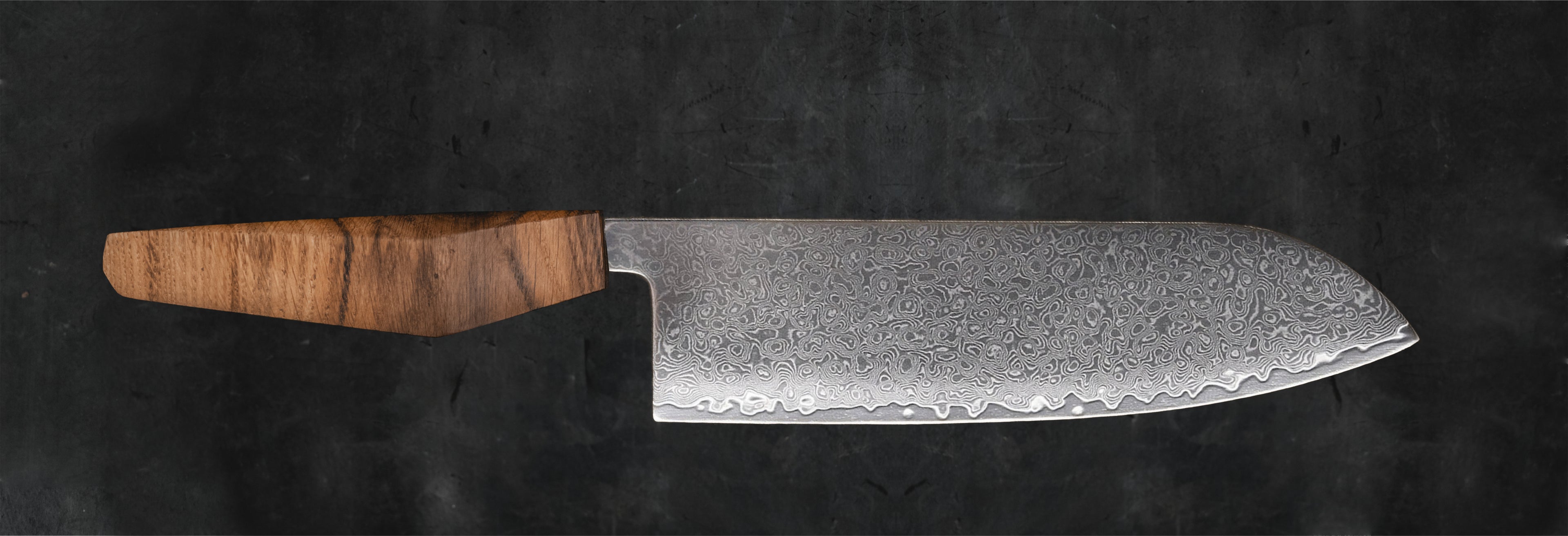 Damast Küchenmesser mit handgefertigten Holzgriffen