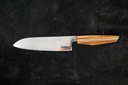 Damast Küchenmesser mit handgefertigten Holzgriffen